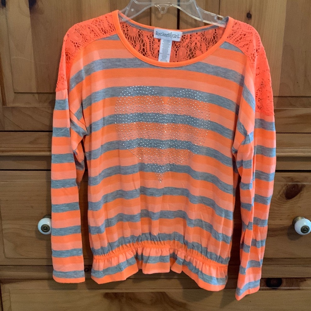 EUC Rocker⭐️Girl Long Sleeve Top • Girls Size Large 10/12